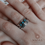 Anillo Pilar en Plata 925 y Turquesa