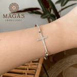 Pulsera Cruz Semiesclava Plata 925